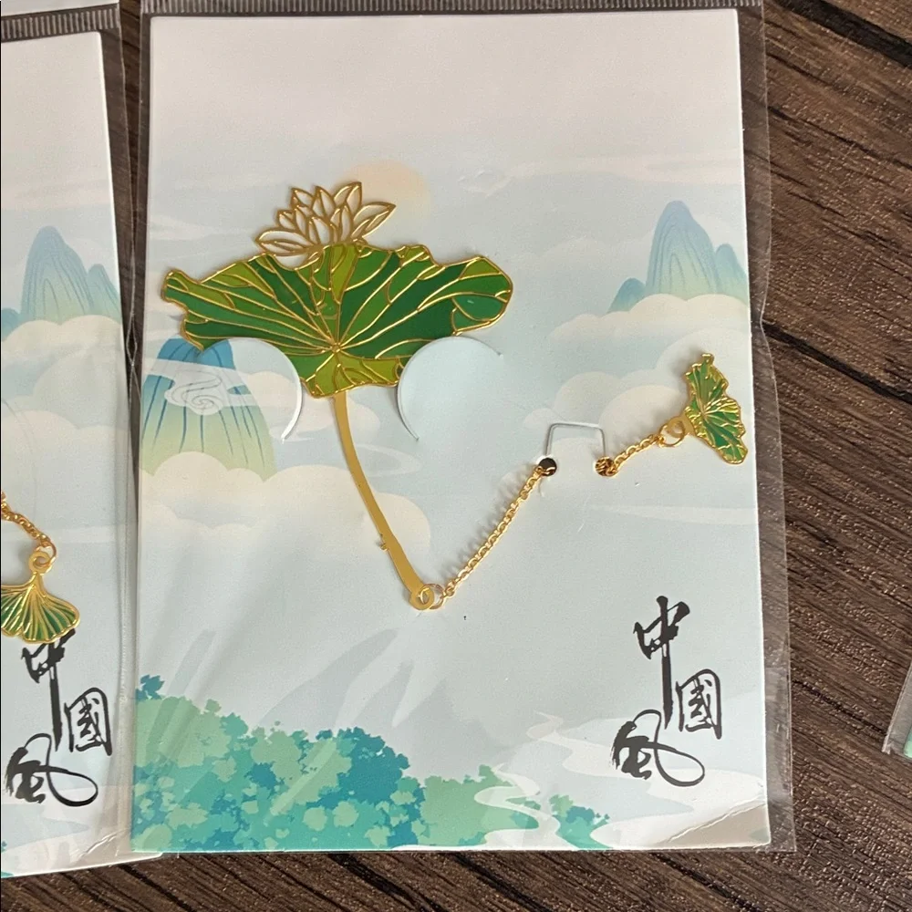 Elegant Gold Plant Bookmarks Set of 3